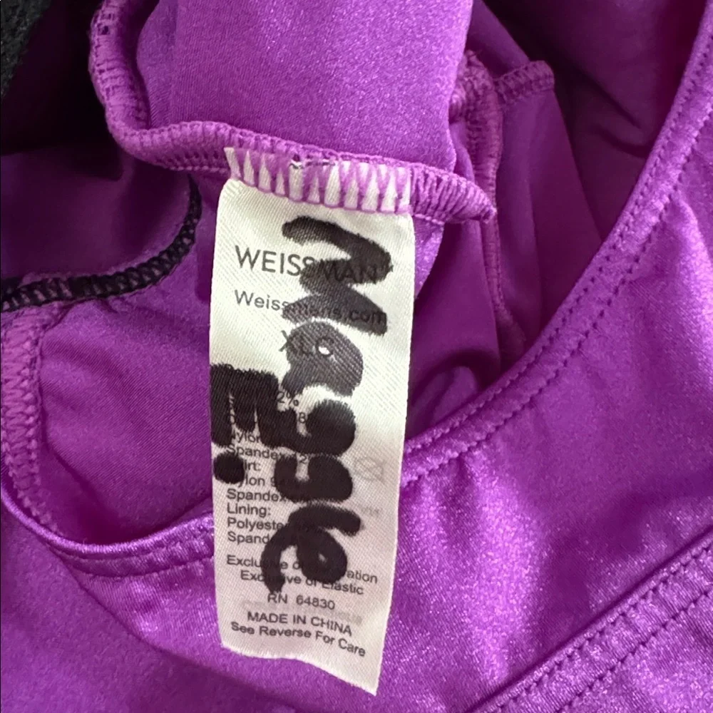 Weissman XLC XL Child’s Purple and Black Lace Dance Dress with Built in Shorts
